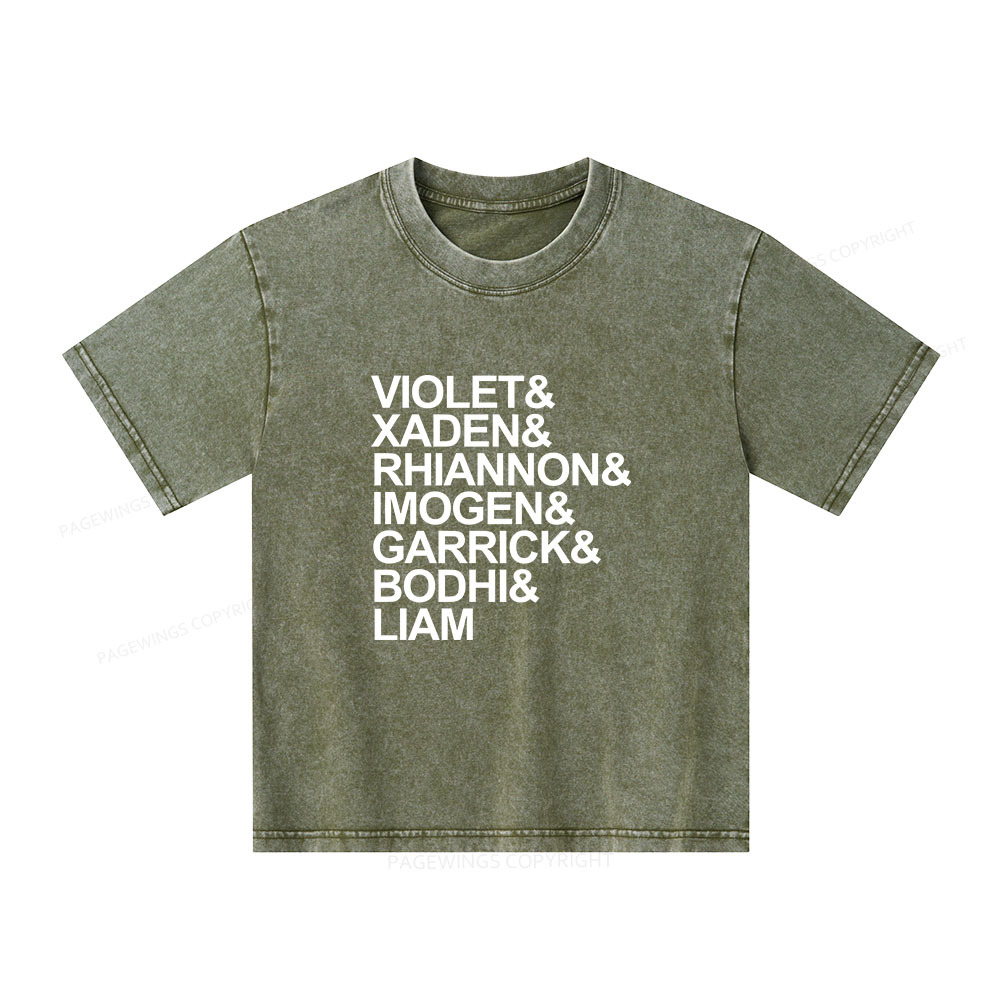 Pagewings Fourth Wing MC Classic T-Shirt Unisex Kids Washed T-shirt