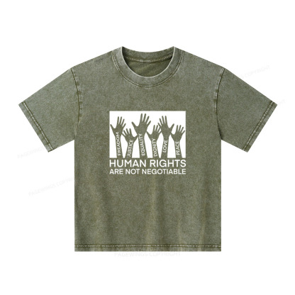 Pagewings Human Rights Are Not Negotiable Unisex Kids Washed T-shirt