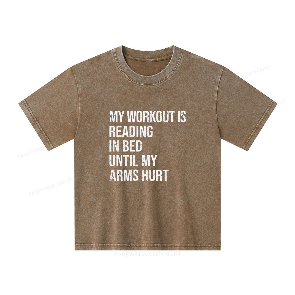 Pagewings My Workout Reading Unisex Kids Washed T-shirt
