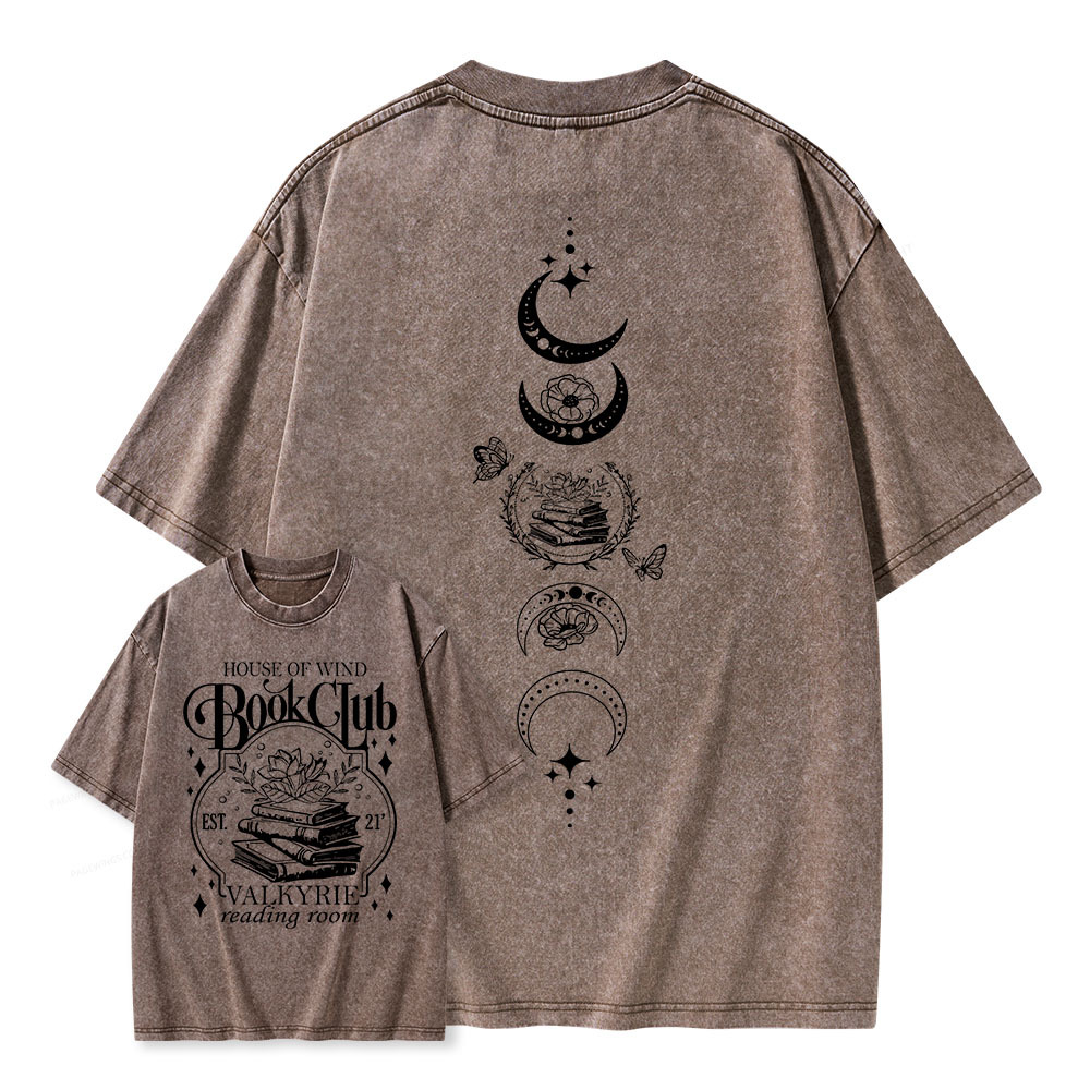 Pagewings House Of Wind Book Club Unisex Washed T-shirt