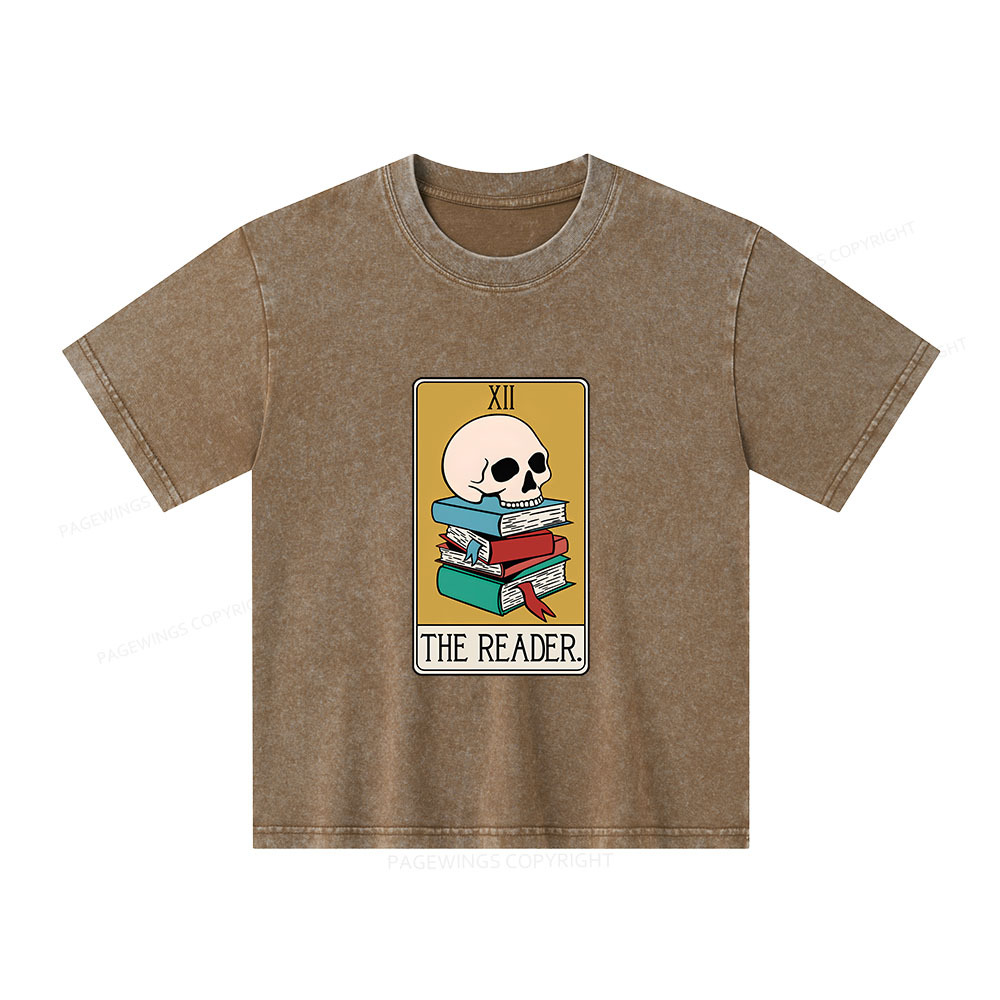 Pagewings Funny Tarot Shirt Tarot Card Funny Unisex Kids Washed T-shirt