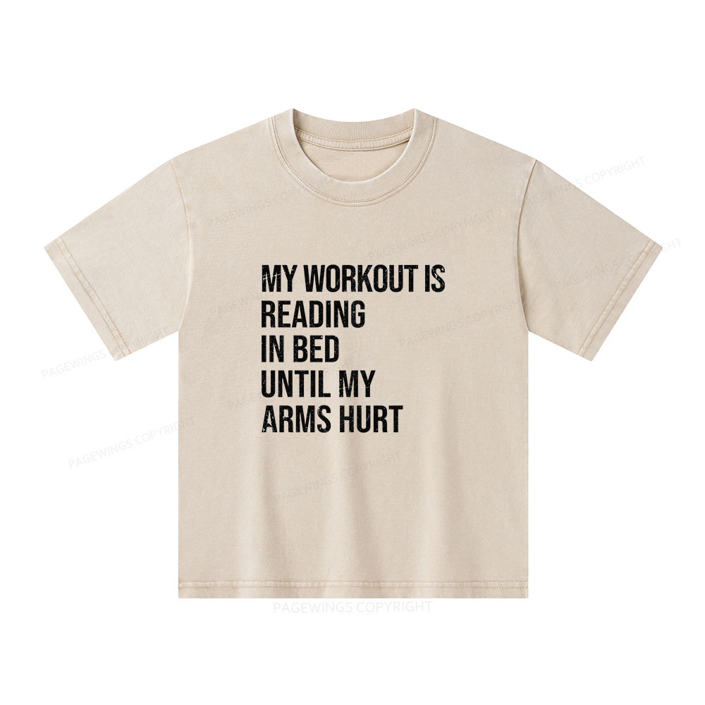 Pagewings My Workout Reading Unisex Kids Washed T-shirt