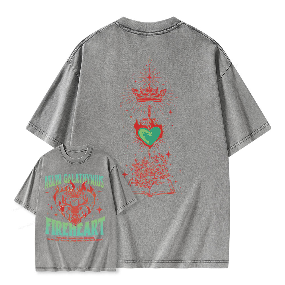 Pagewings Aelin Galathynius Fireheart Unisex Washed T-shirt