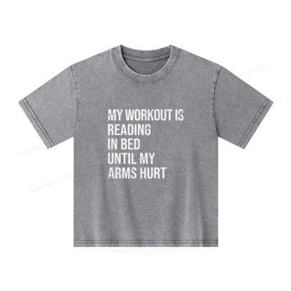 Pagewings My Workout Reading Unisex Kids Washed T-shirt
