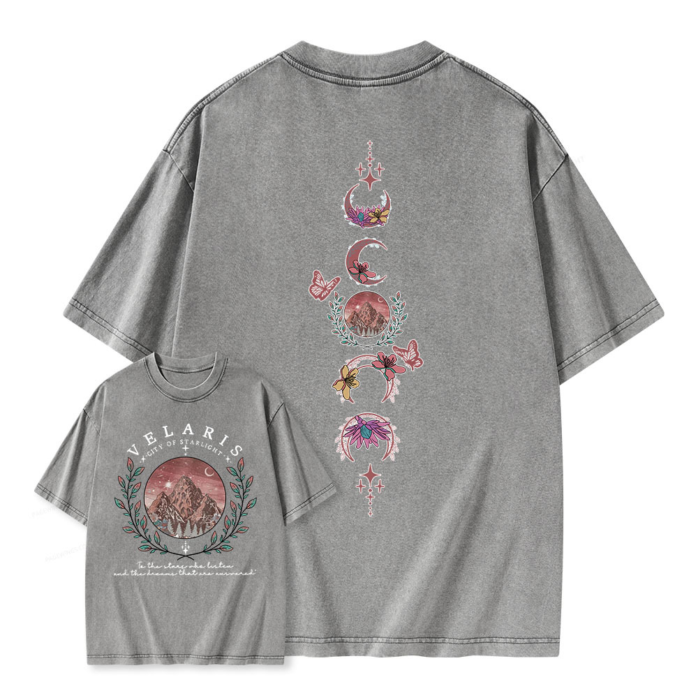 Pagewings Velaris City Of Starlight Unisex Washed T-shirt