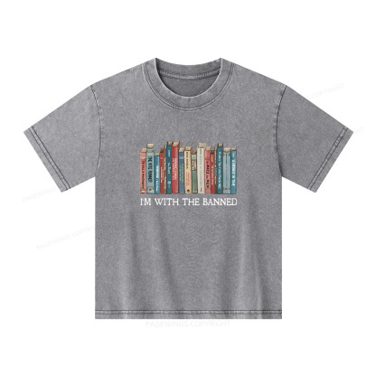 Pagewings I'm With The Banned Unisex Kids Washed T-shirt
