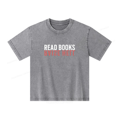 Pagewings Raise Hell Read Books Unisex Kids Washed T-shirt