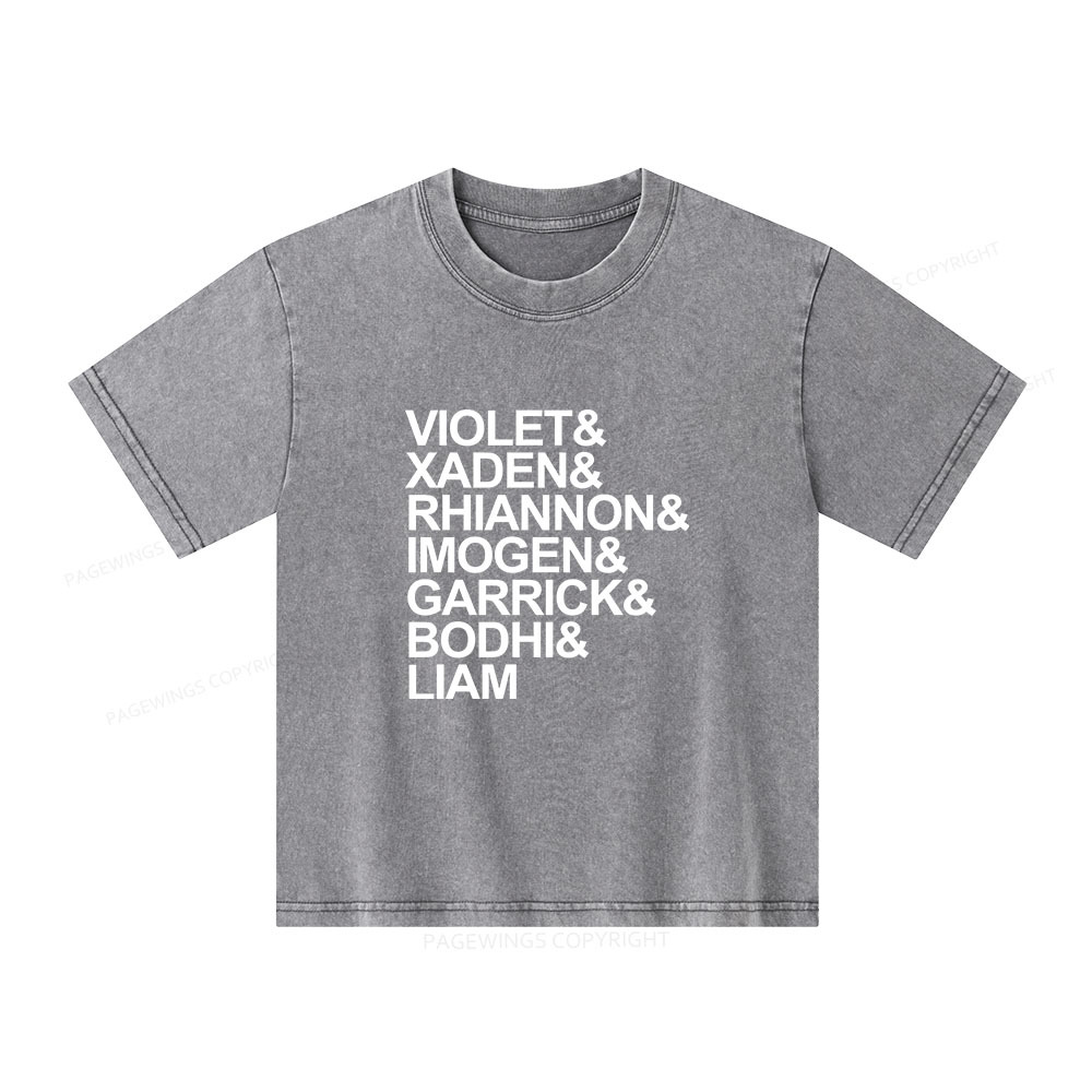 Pagewings Fourth Wing MC Classic T-Shirt Unisex Kids Washed T-shirt