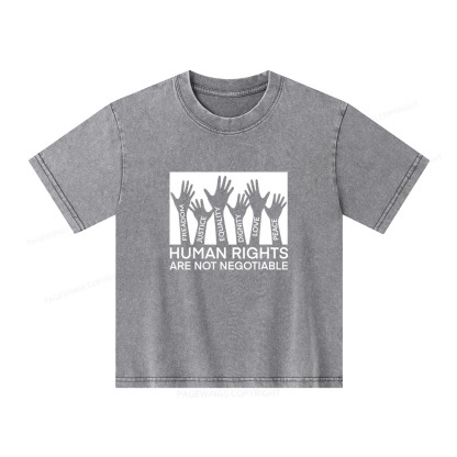 Pagewings Human Rights Are Not Negotiable Unisex Kids Washed T-shirt