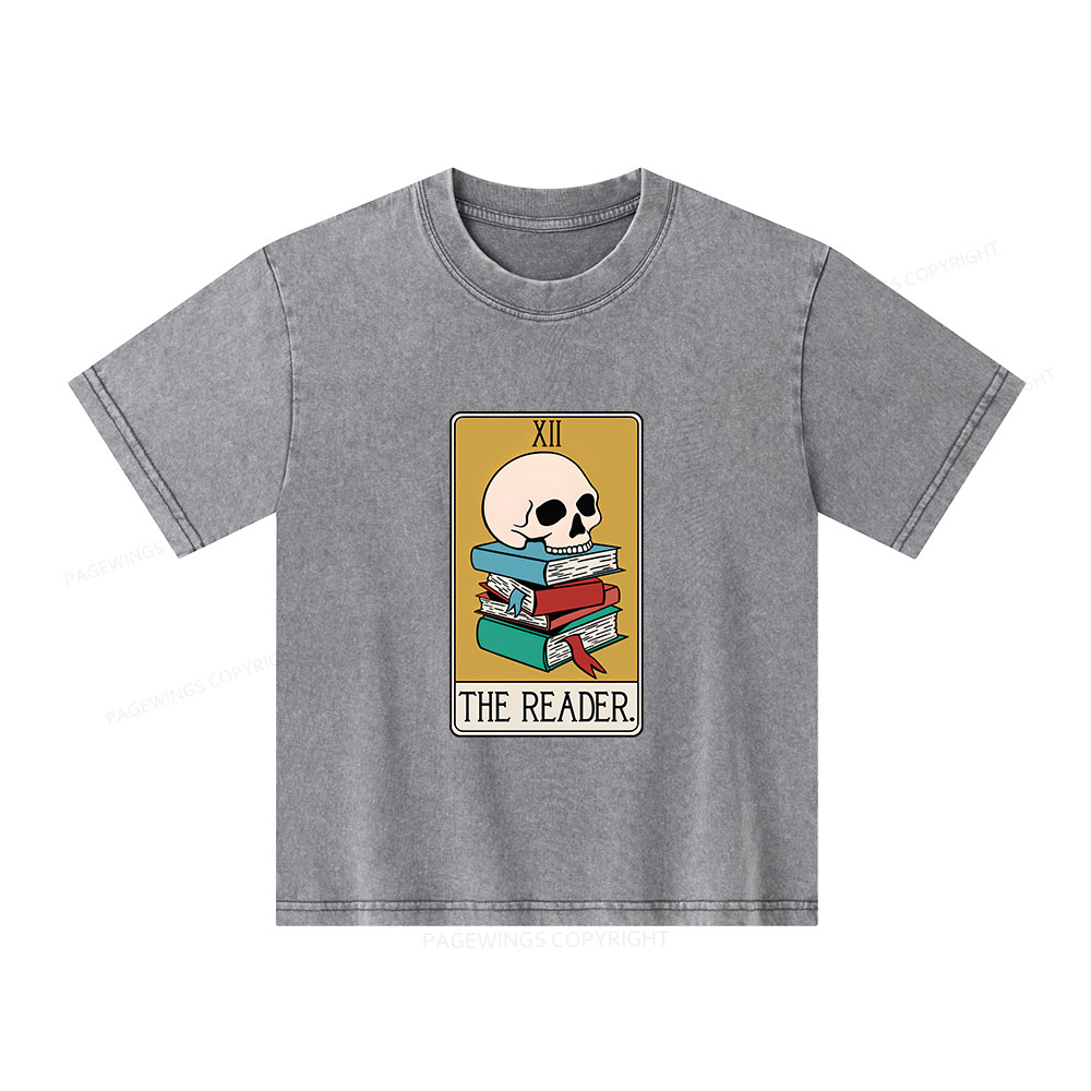 Pagewings Funny Tarot Shirt Tarot Card Funny Unisex Kids Washed T-shirt