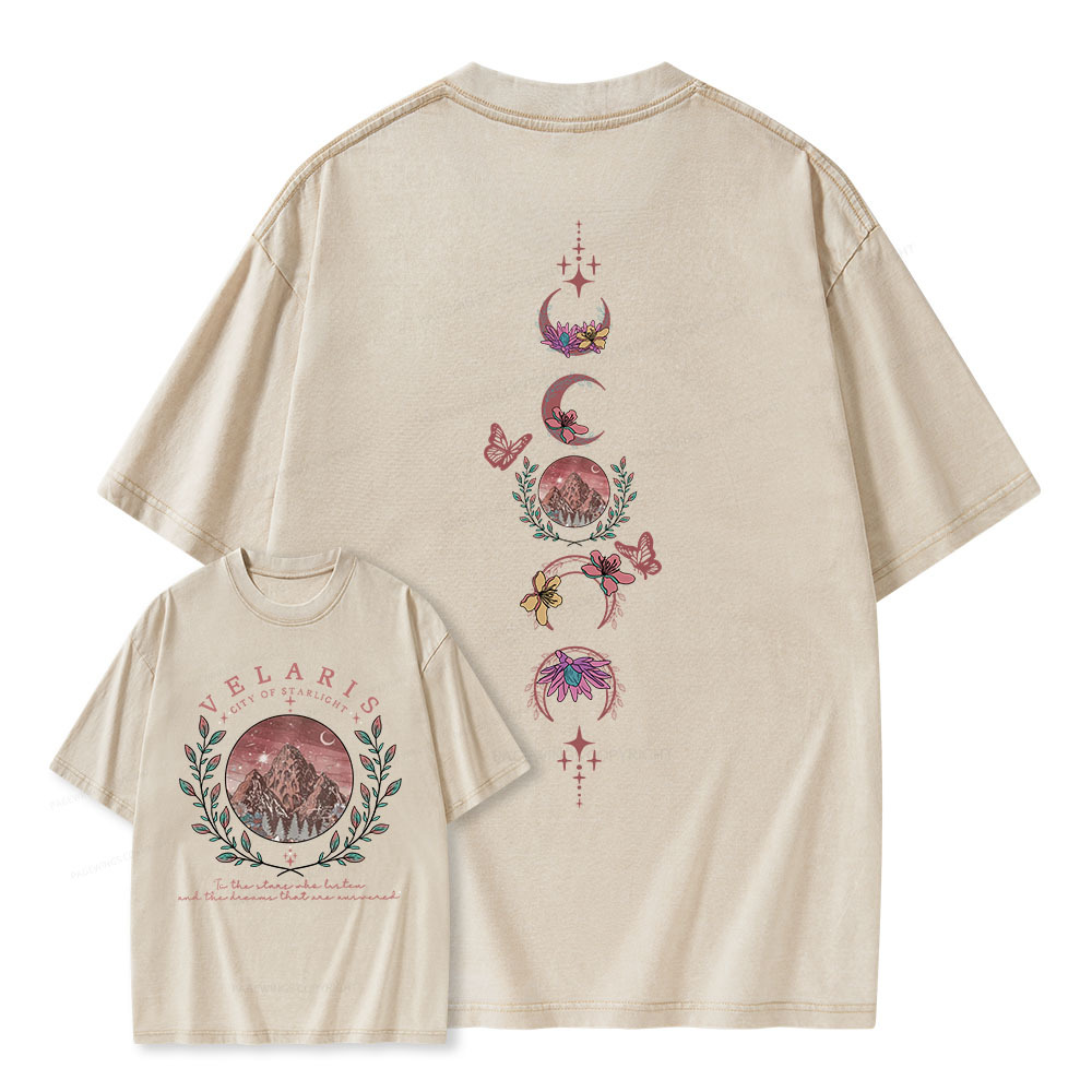 Pagewings Velaris City Of Starlight Unisex Washed T-shirt