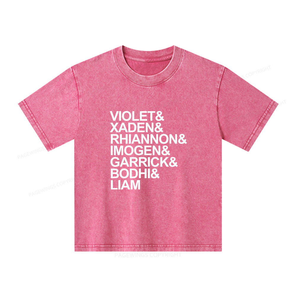 Pagewings Fourth Wing MC Classic T-Shirt Unisex Kids Washed T-shirt