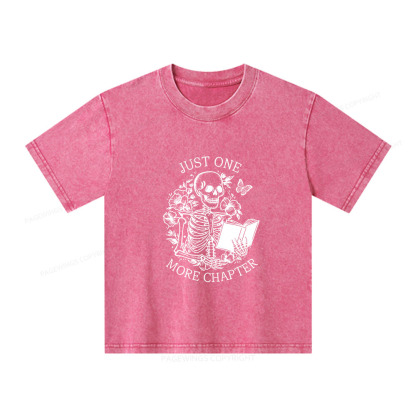 Pagewings One More Chapter Skeleton Unisex Kids Washed T-shirt