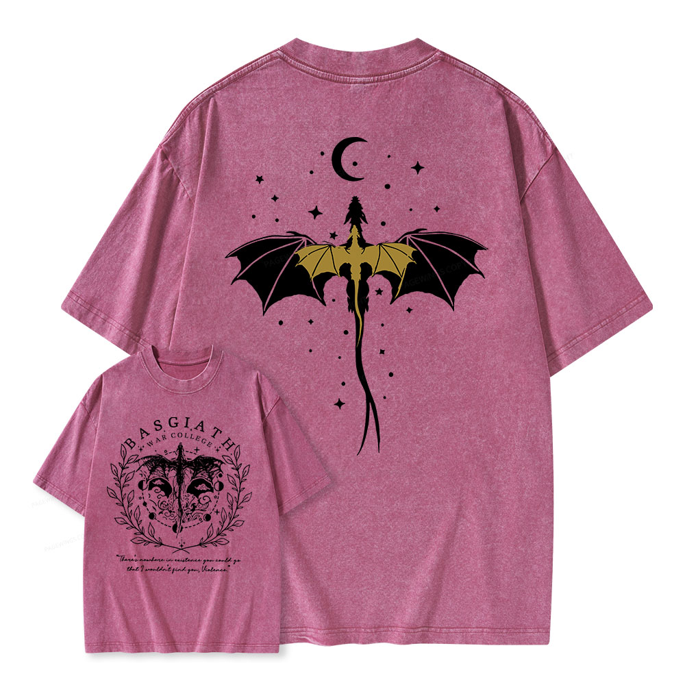 Pagewings Vintage Basgiath War College Unisex Washed T-shirt
