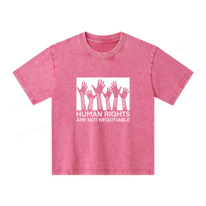 Pagewings Human Rights Are Not Negotiable Unisex Kids Washed T-shirt