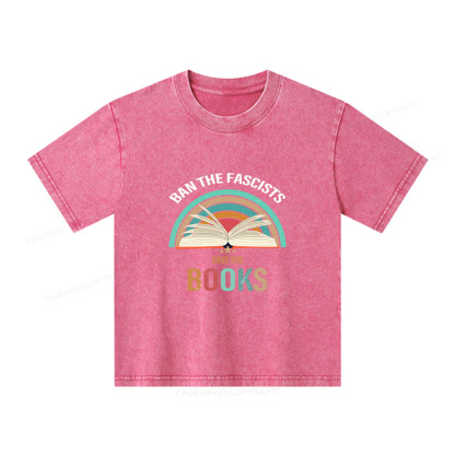 Pagewings Ban The Fascists Save The Books Unisex Kids Washed T-shirt