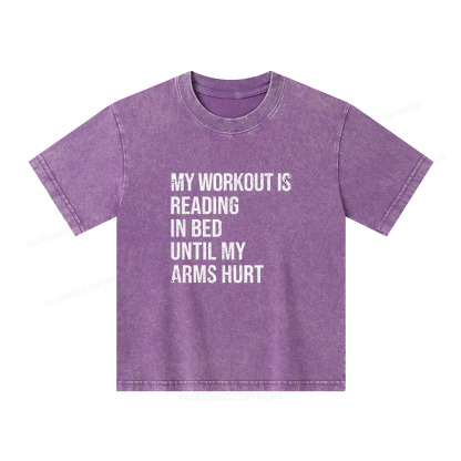 Pagewings My Workout Reading Unisex Kids Washed T-shirt
