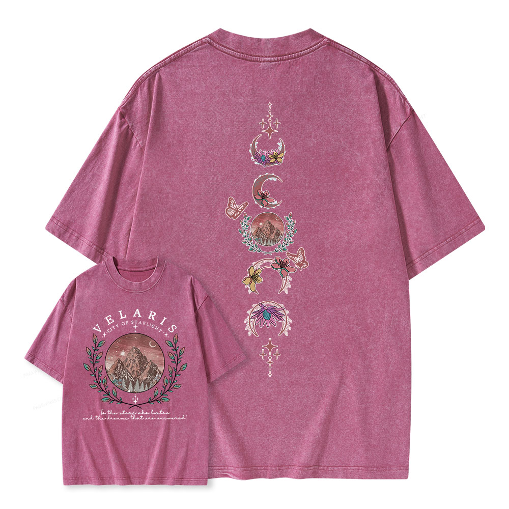 Pagewings Velaris City Of Starlight Unisex Washed T-shirt