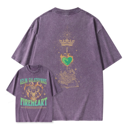 Pagewings Aelin Galathynius Fireheart Unisex Washed T-shirt