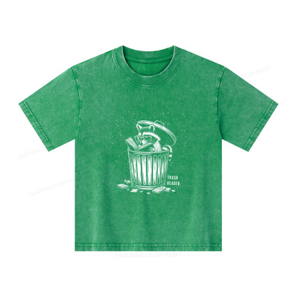 Pagewings Trash Reader Raccoon - Book Quote Unisex Kids Washed T-shirt