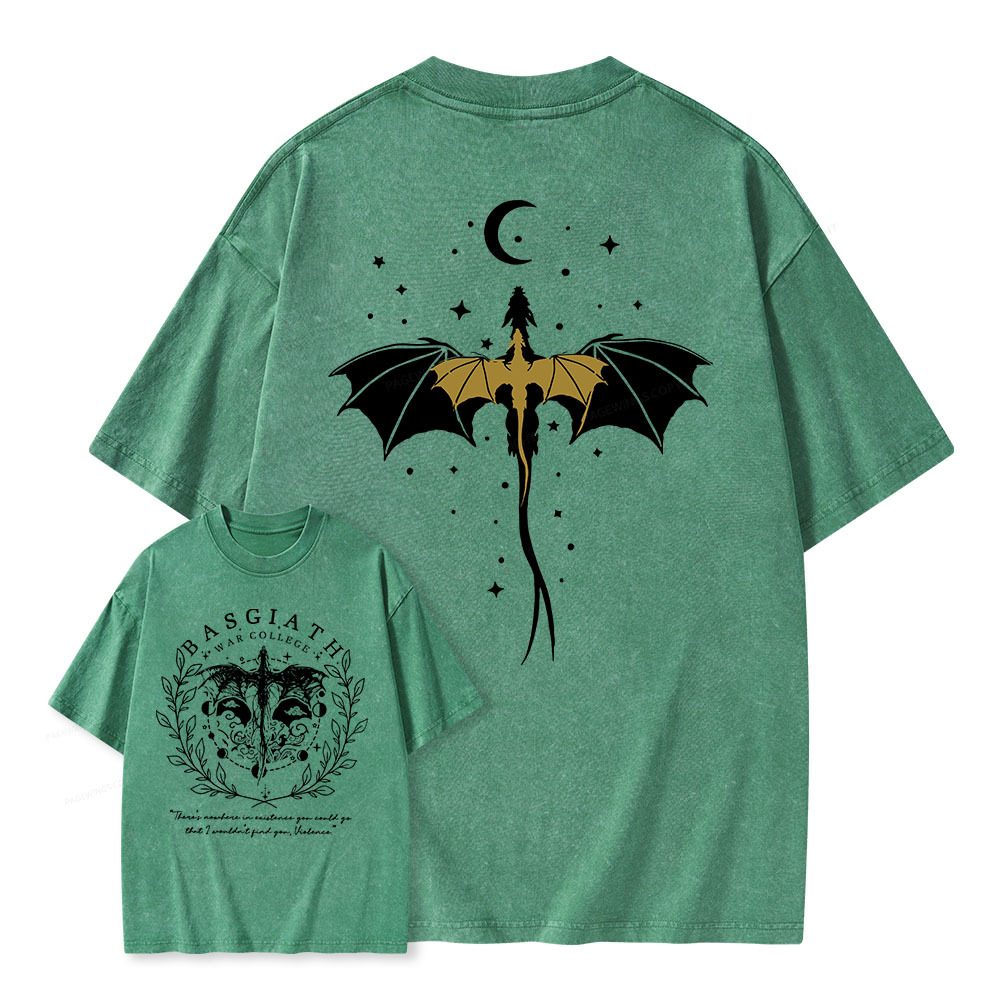 Pagewings Vintage Basgiath War College Unisex Washed T-shirt