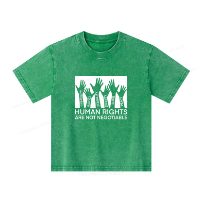 Pagewings Human Rights Are Not Negotiable Unisex Kids Washed T-shirt