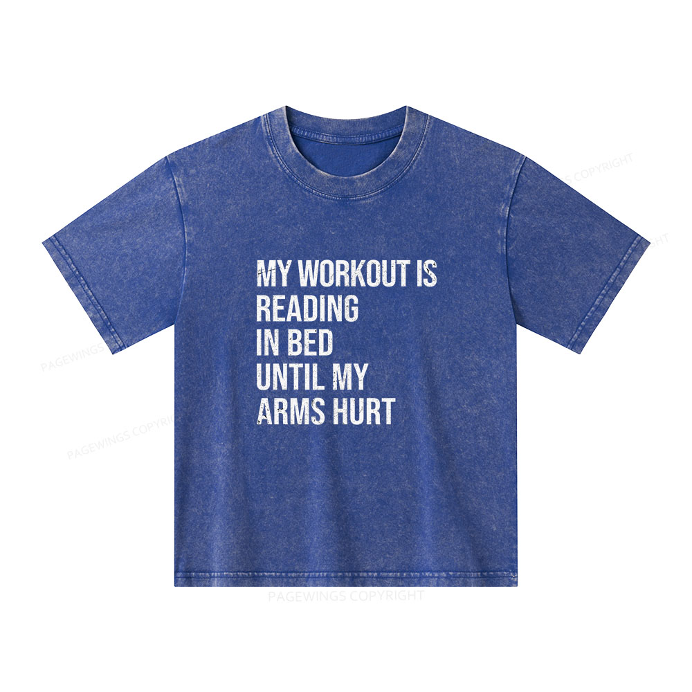 Pagewings My Workout Reading Unisex Kids Washed T-shirt