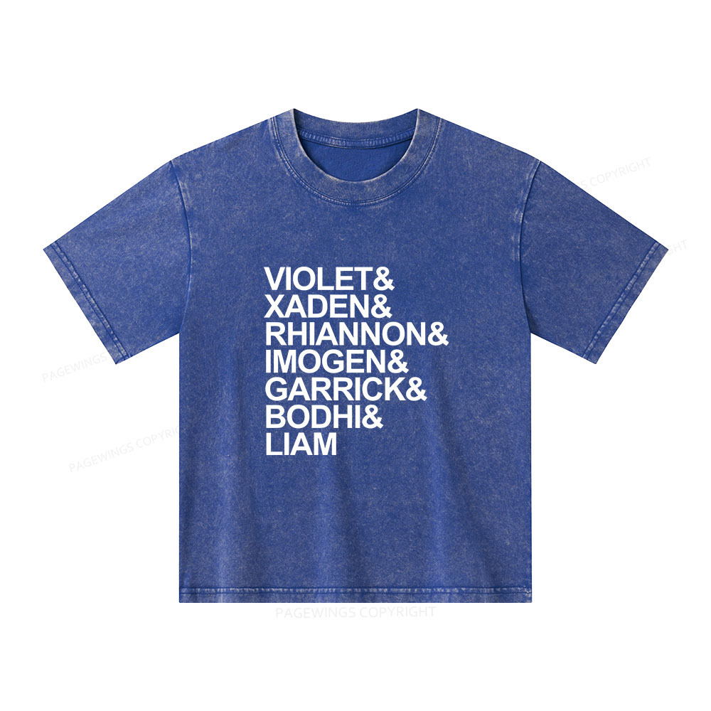 Pagewings Fourth Wing MC Classic T-Shirt Unisex Kids Washed T-shirt