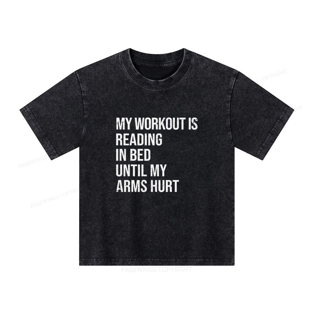 Pagewings My Workout Reading Unisex Kids Washed T-shirt