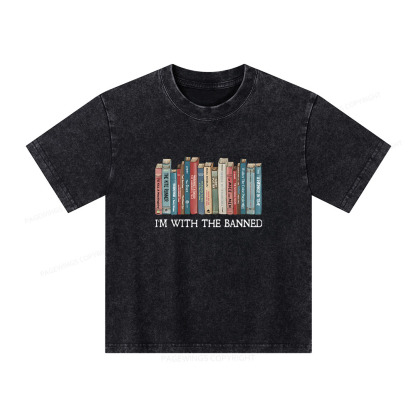 Pagewings I'm With The Banned Unisex Kids Washed T-shirt
