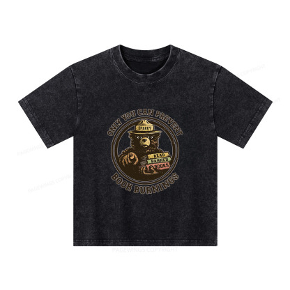 Pagewings Only You Can Prevent Book Burnings Unisex Kids Washed T-shirt