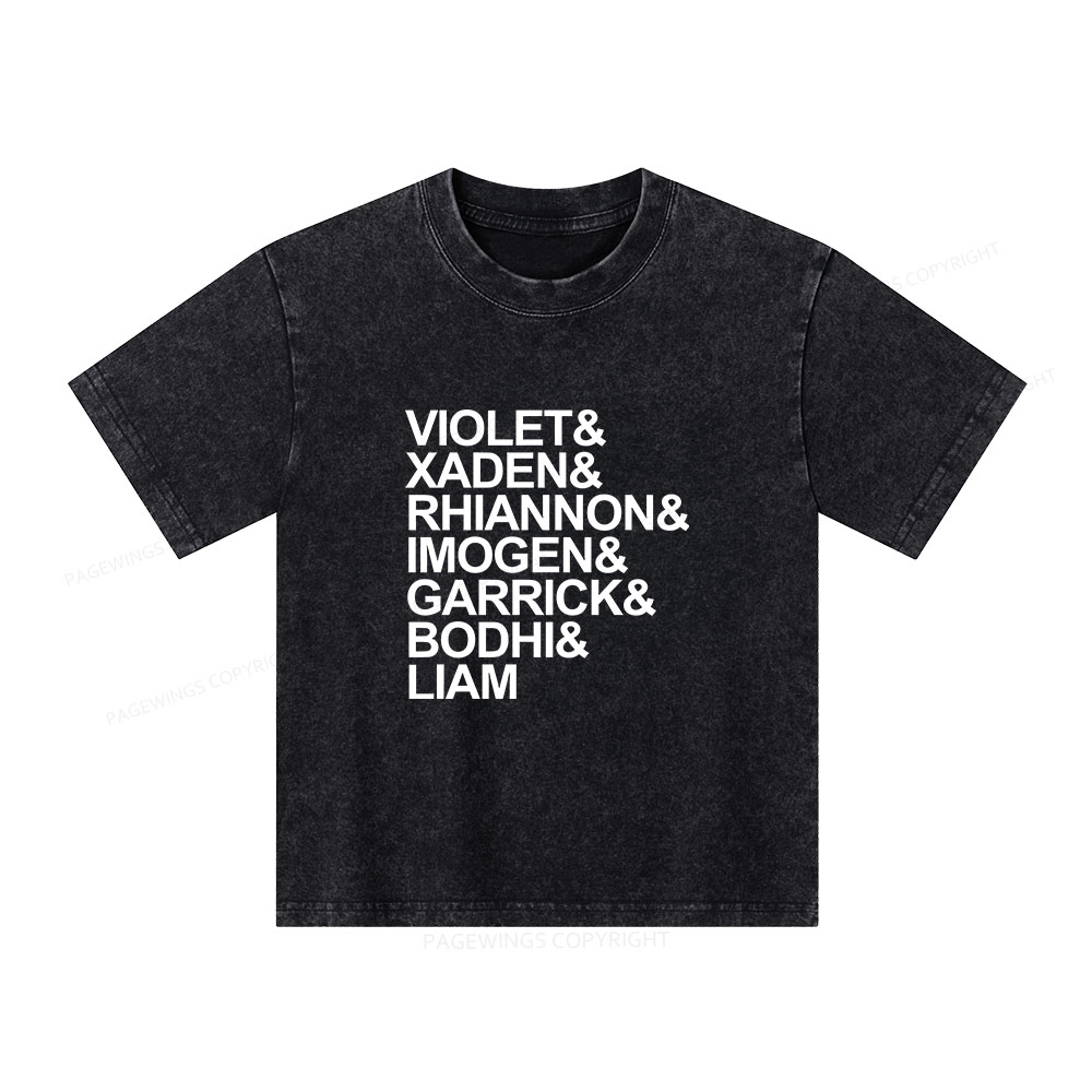 Pagewings Fourth Wing MC Classic T-Shirt Unisex Kids Washed T-shirt