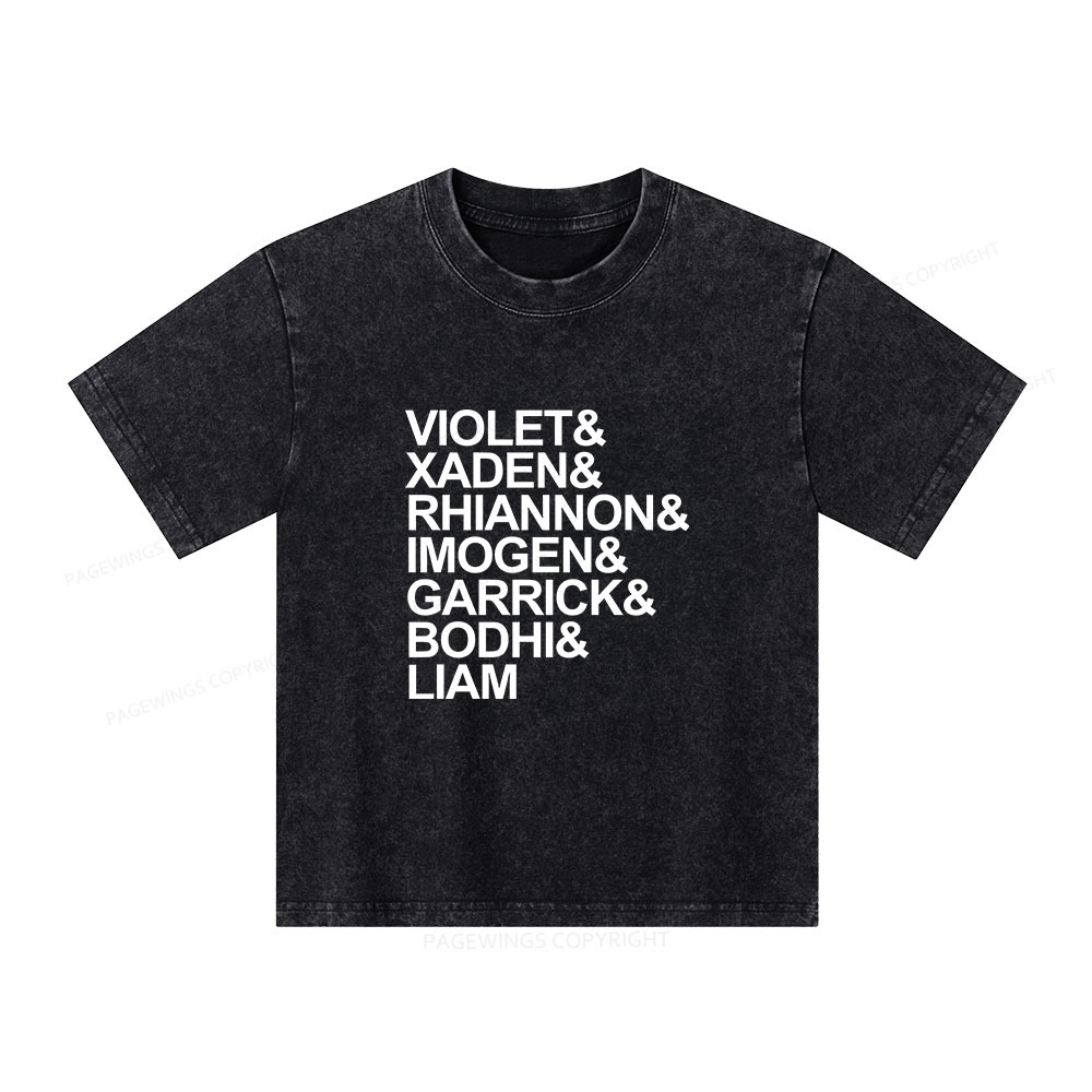 Pagewings Fourth Wing MC Classic T-Shirt Unisex Kids Washed T-shirt