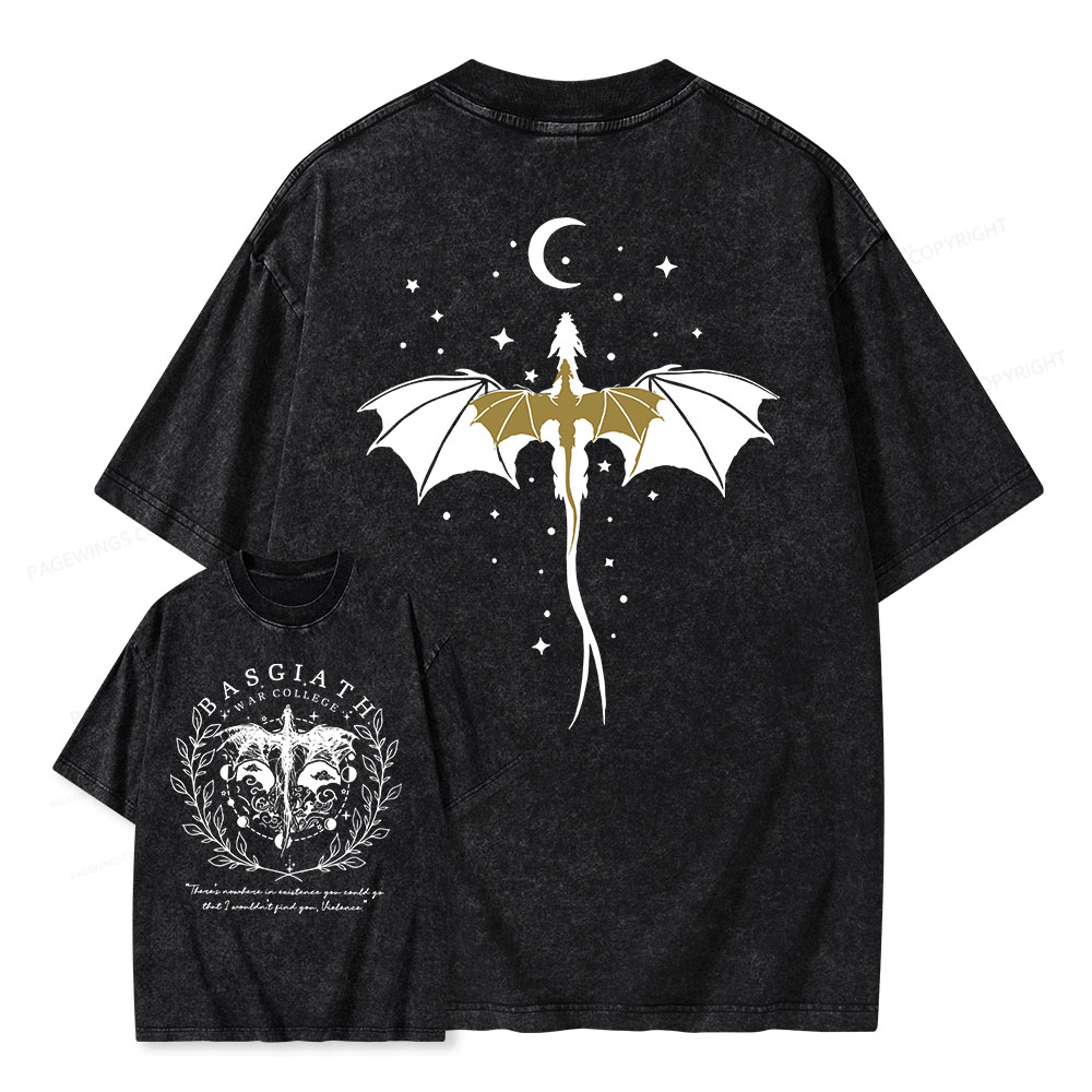 Pagewings Vintage Basgiath War College Unisex Washed T-shirt