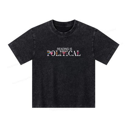 Pagewings Reading is Political Comfort Colors Fantasy Unisex Kids Washed T-shirt