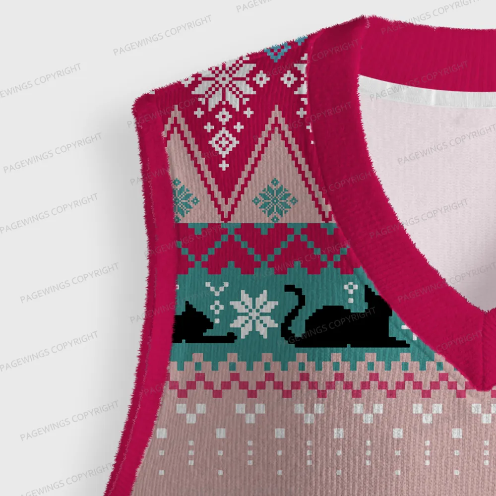 Pagewings What  Unisex V-Neck Ugly Knit Vest