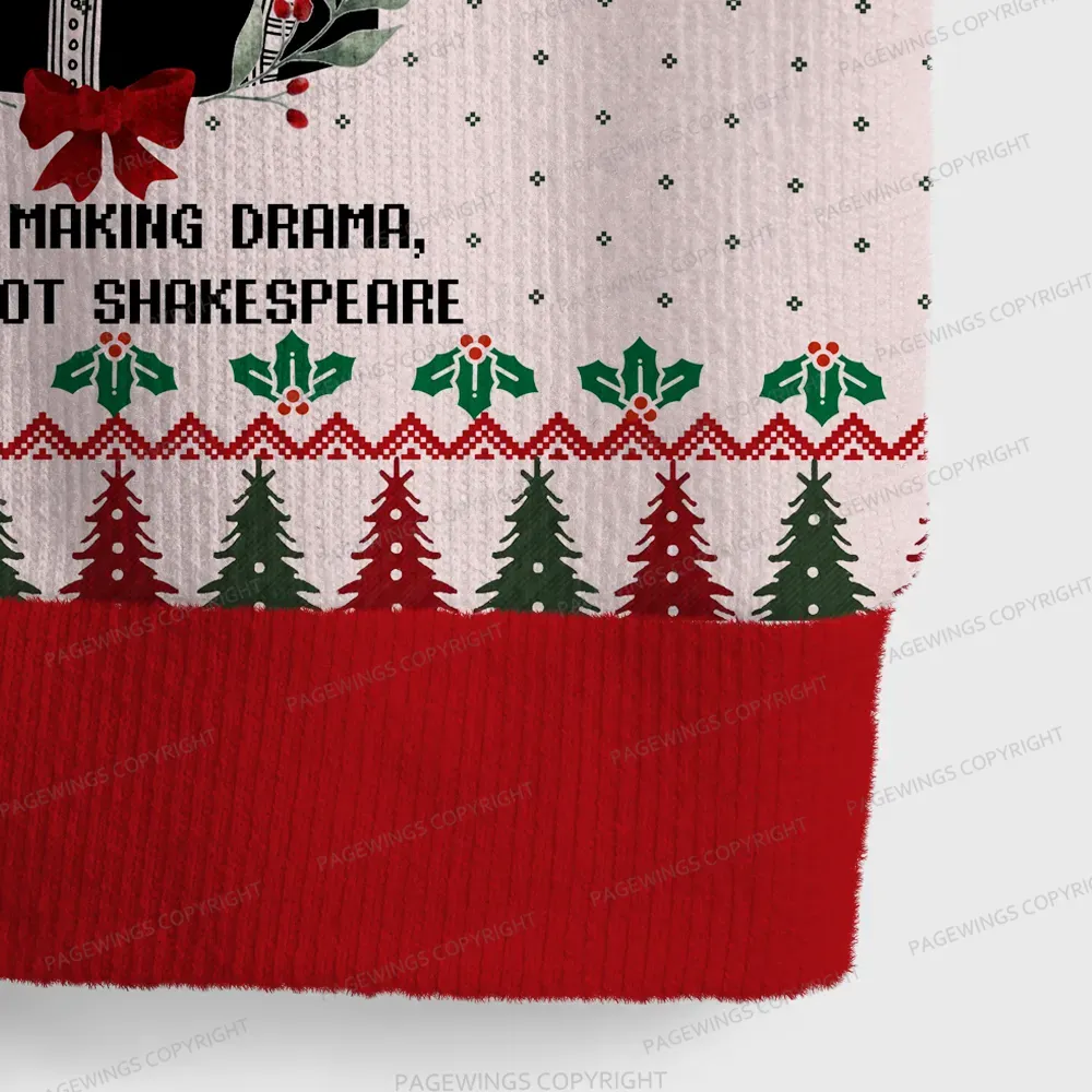 Pagewings Stop Making Drama You're Not Shakespeare Unisex V-Neck Ugly Knit Vest