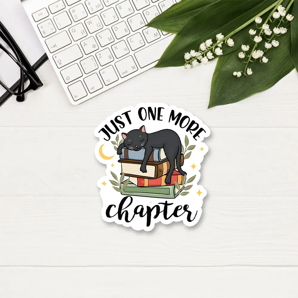 Pagewing Just One More Chapter Adorable Cat Sticker