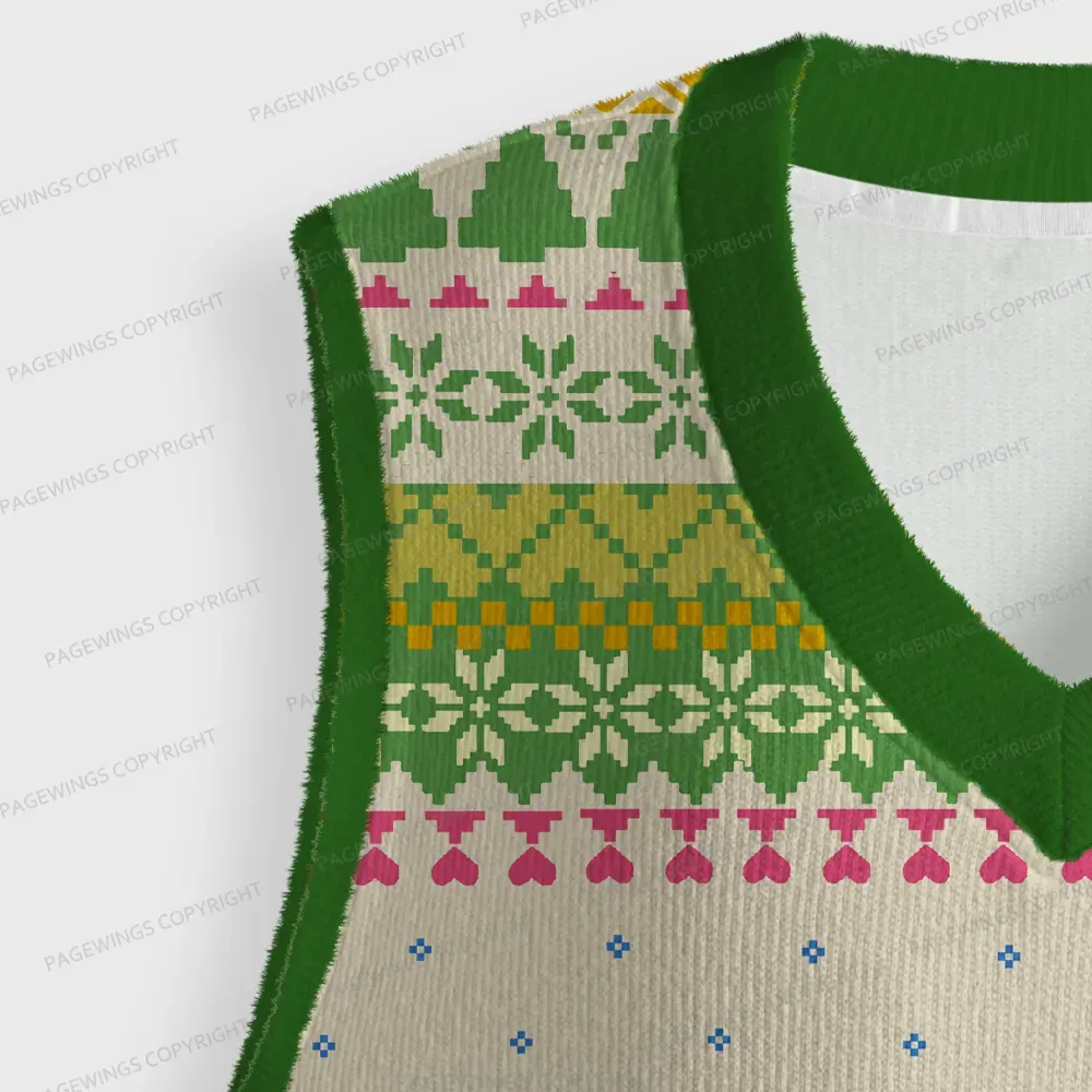 Pagewings I Survived Reading Banned Books  Unisex V-Neck Ugly Knit Vest