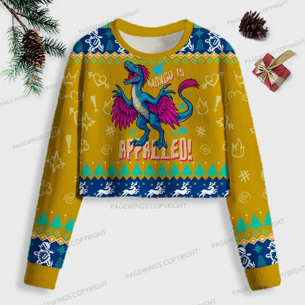 Pagewings Mongo Is Appalled Women Ugly Crop Sweatshirt