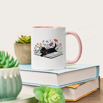 Pagewings Cute Book Cat Mug