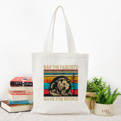 Pagewings Ban The Fascists Save The Books Tote Bag