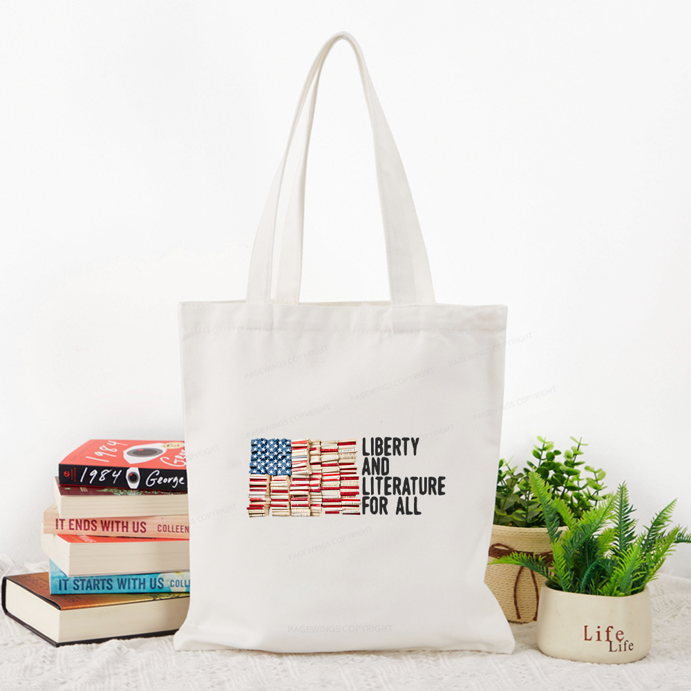 Pagewings Liberty And Literature For All Tote Bag