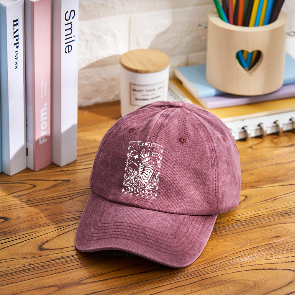 Pagewings Halloween The Reader Tarot Card Washed Cap