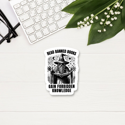 Pagewings Read Banned Books Gain Forbidden Knowledge Sticker