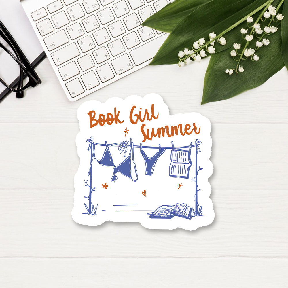 Pagewings Book Girl Summer Bookish Sticker