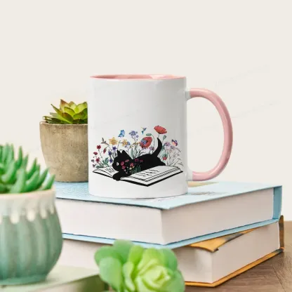 Pagewings The Cat Is Lying On The Book Mug