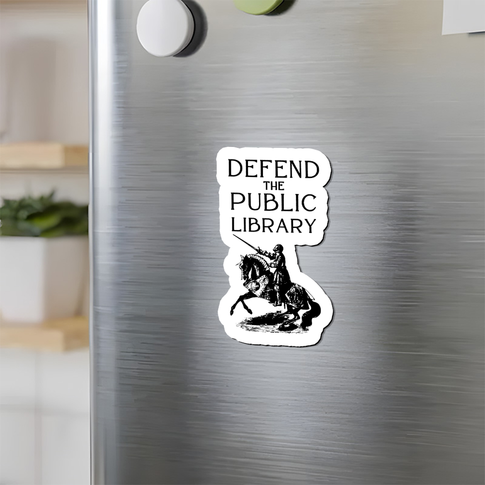 Pagewings Defend The Public Library Fridge Magnet