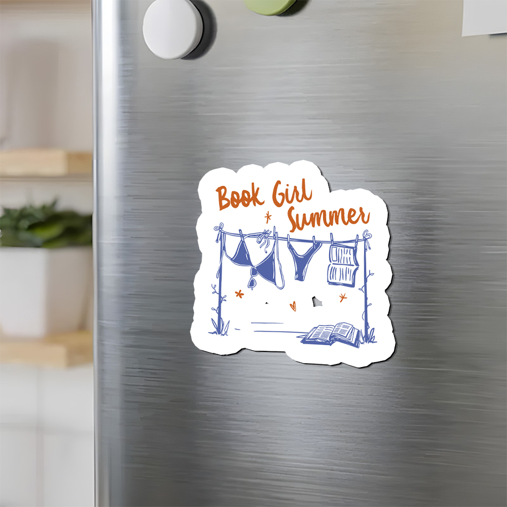 Pagewings Book Girl Summer Bookish Fridge Magnet