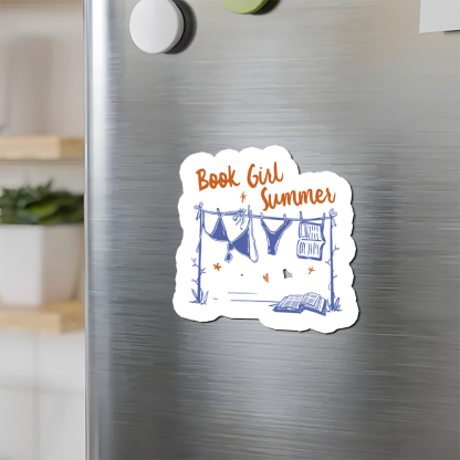 Pagewings Book Girl Summer Bookish Fridge Magnet